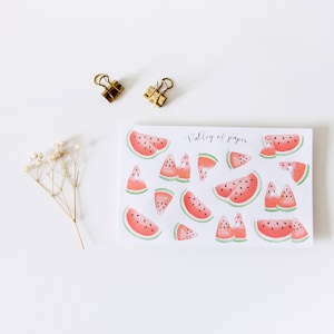 Feuille d'autocollants « Pastèques » pour bullet journal, scrapbooking, art journal, carterie