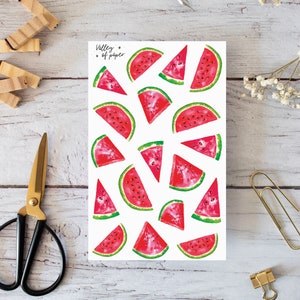 Stickers « Pastèques du jardin » pour bullet journal, art journal, scrapbooking et carterie