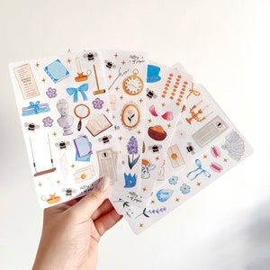 Lot de 5 planches d'autocollants - Collection Élégance Royale pour bullet journal, carterie, correspondance