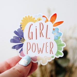 “Girl power” sticker for computer, notebook, suitcase