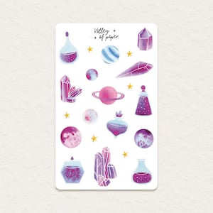 Feuille d'autocollants « Mélange magique » pour bullet journal, scrapbooking, art journal, carterie