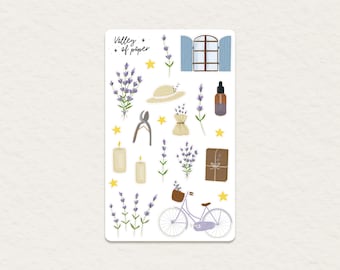 "In the Lavender Fields" sticker sheet for bullet journaling, scrapbooking, art journaling, card making