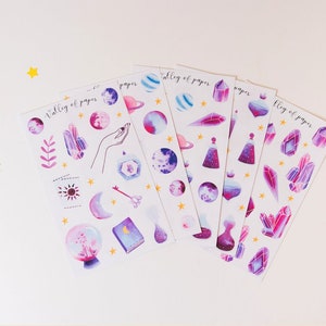 4 planches de stickers + 1 offerte Magie pour bullet journal, scrapbooking, carterie