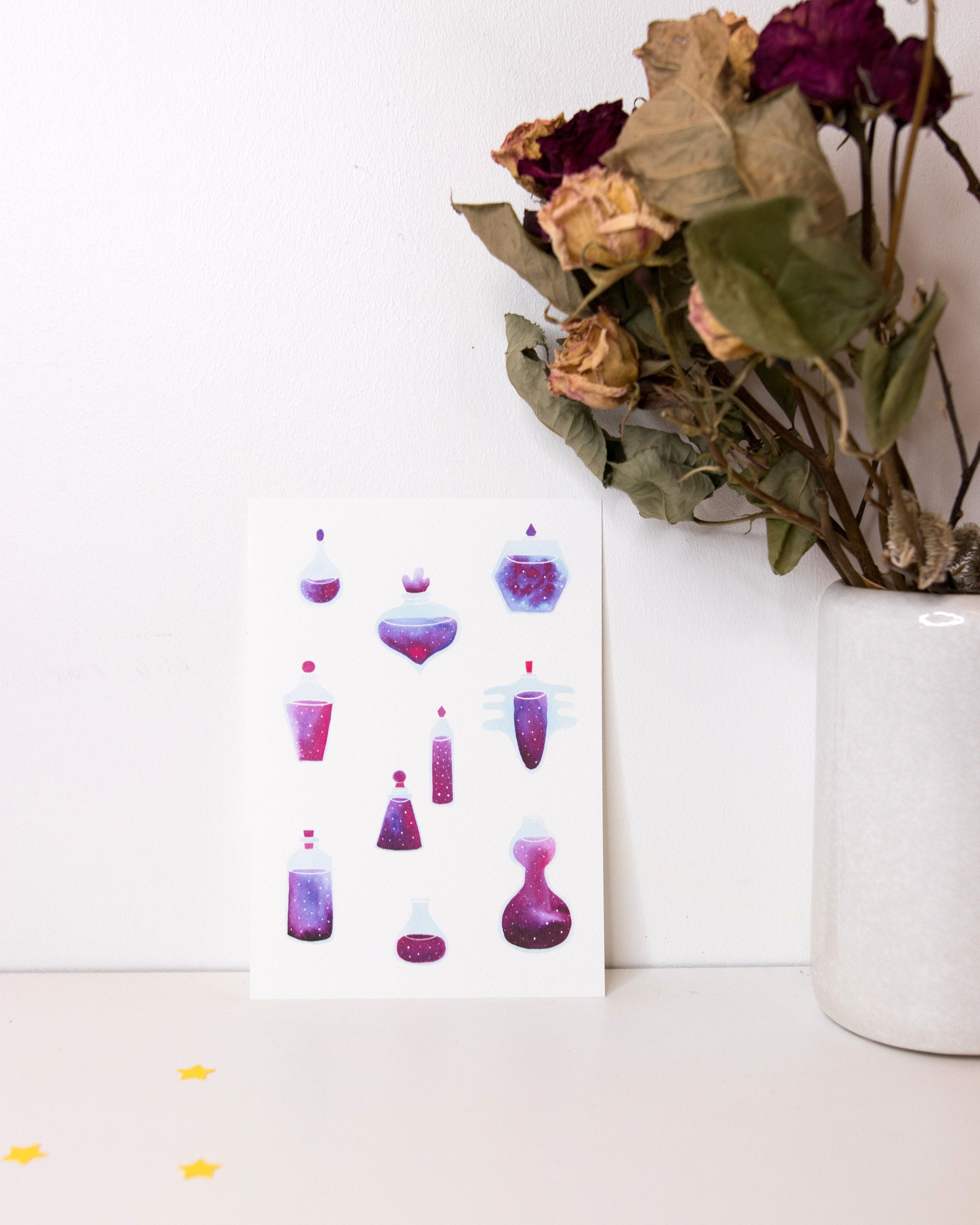 Affiche Illustrée Potions Fait Main, Décoration Murale