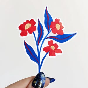 Autocollant plastifié « Fleur chromatique » pour ordinateur, carnet, valise