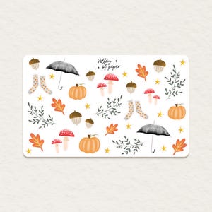Feuille d'autocollants « Douceur automnale » pour bullet journal, scrapbooking, art journal, carterie