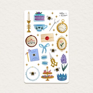 Foglio di adesivi "La dame de Coeur" - collezione "Royal Elegance" per bullet journal, scrapbooking, diario d'arte, creazione di cartoline