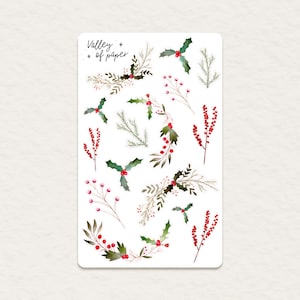 Feuille d'autocollants « Branches d'hiver » pour bullet journal, scrapbooking, art journal, carterie
