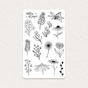 Feuille d'autocollants « Herbier 2 » pour bullet journal, scrapbooking, art journal, carterie