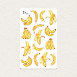 Feuille d'autocollants « Bananes » pour bullet journal, carterie, scrapbooking, loisirs créatifs, art journal