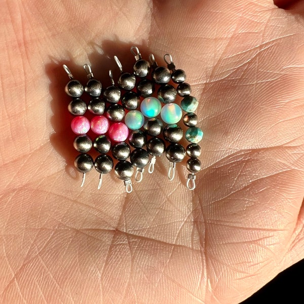 Genuine Navajo Pearl Connectors w/ Aurora Opals or Kingman Turquoise.