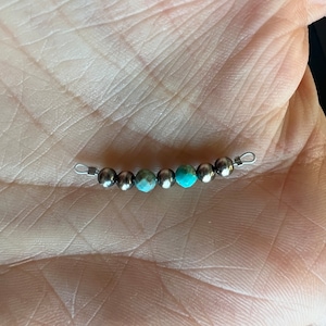 Authentic Navajo Pearl Connectors w/ Kingman Turquoise, Permanent Jewelry, Connectors, Western Connectors