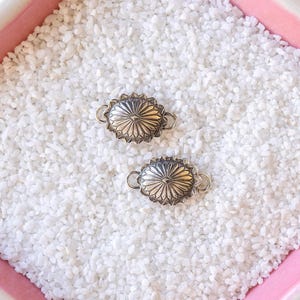Sterling Silver Concho Connectors: Western Jewelry Charms (2, 3/4in)