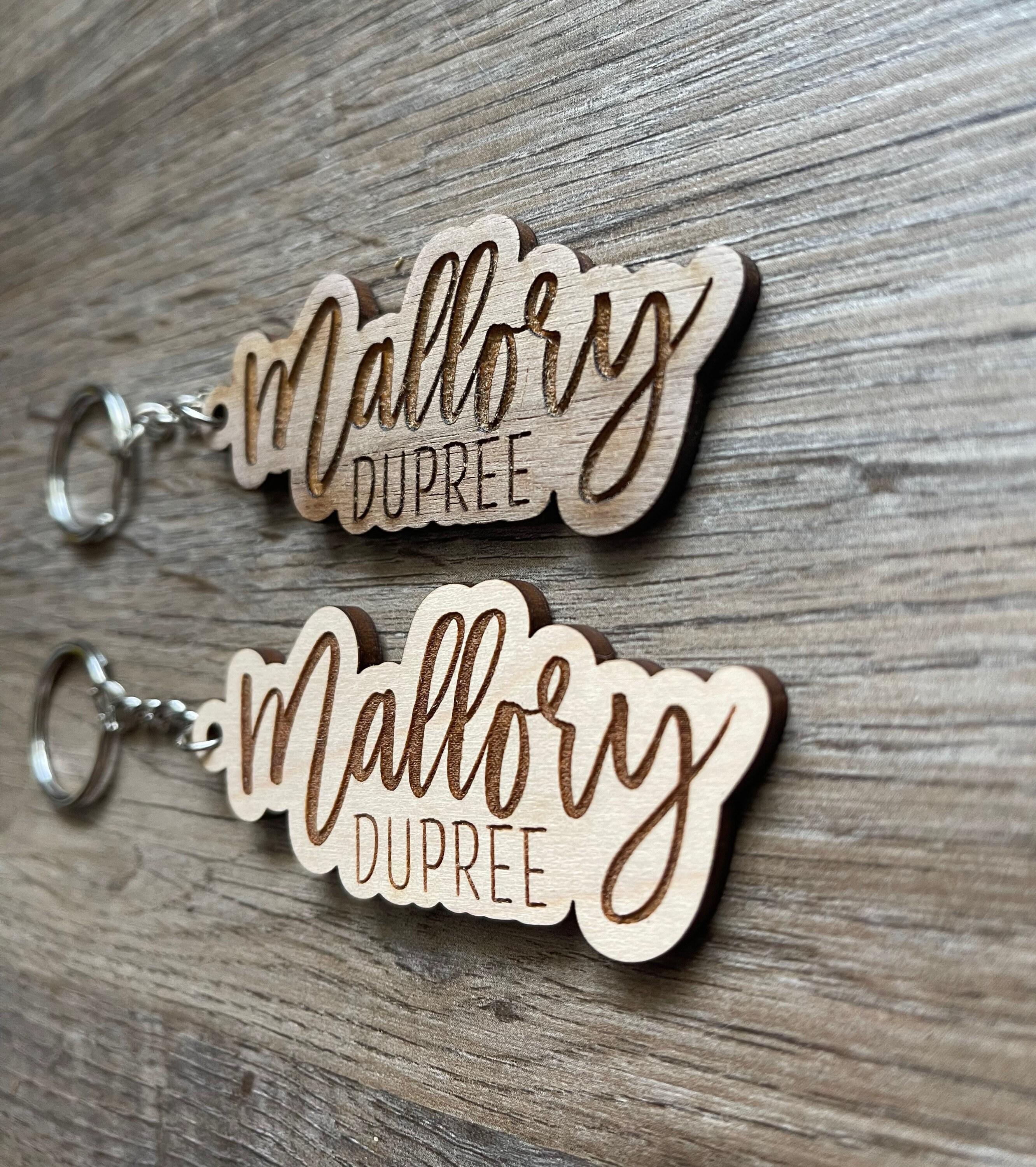 Keychain Cursive Engraved Wooden Name Keychain | Cursive Font, Backpack Tag - Etsy