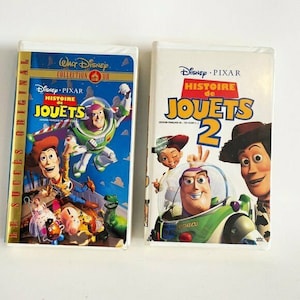 2 Vintage French VHS Disney movies Histoire de Jouets 1 & 2 - French Toys Story 1 and 2 Classic Family G rated movies