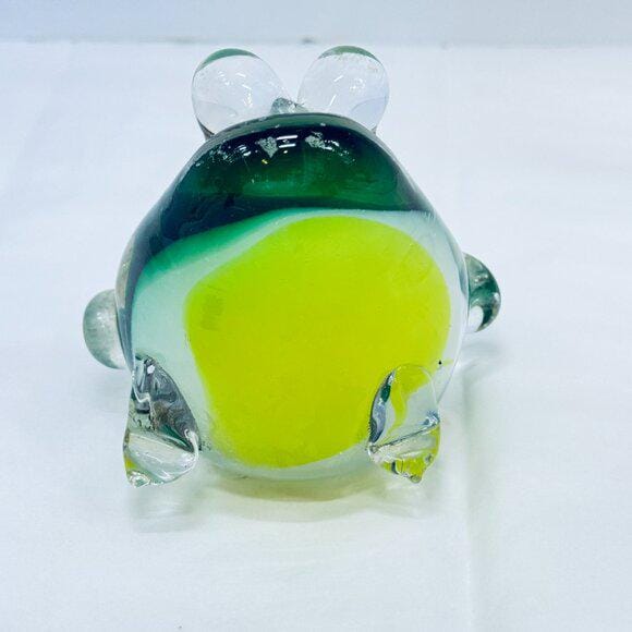 ヴィンテージクリスタルガラス製カエルペーパーウェイト置物（台湾製
