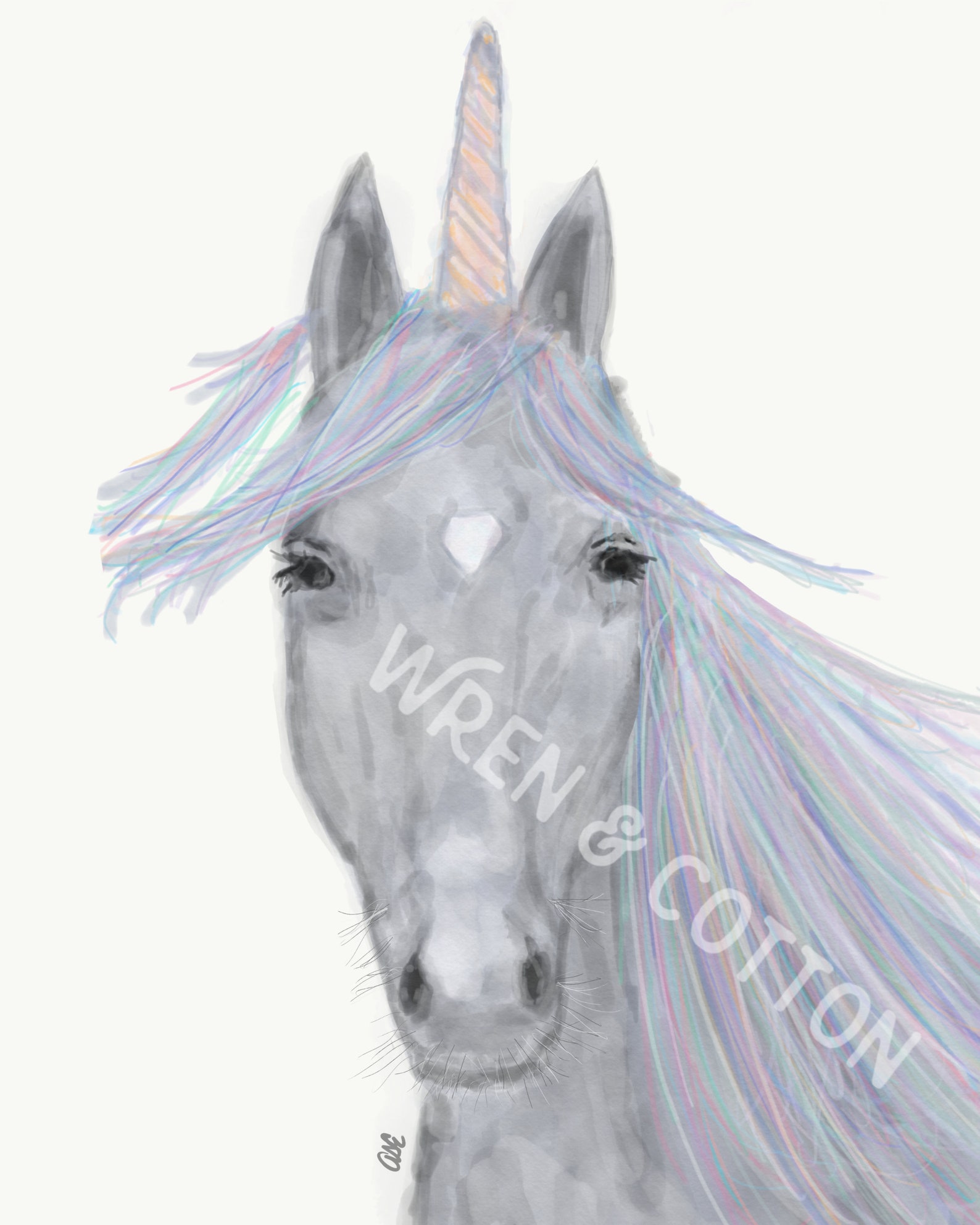 Unicorn Watercolor INSTANT DOWNLOAD Art Print Decor Kids - Etsy