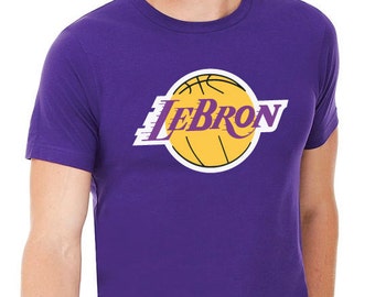 Download Los Angeles Lakers Lebron James Jersey logo T shirt Purple and