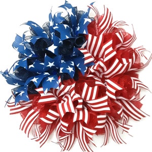 Patriotic Stars and Stripes Wreath: Americana Front Door Decor