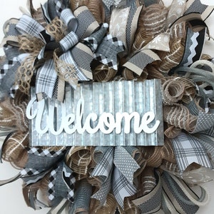 Farmhouse Welcome Wreath, Farmhouse Wall Decor, Everyday Wreath ...