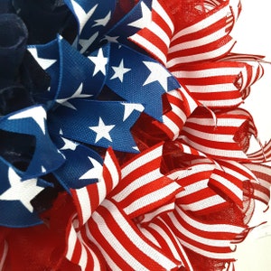 Patriotic Wreath, Flag Wreath, Stars and Stripes Wreath, Patriotic Ribbon Wreath, Americana Wreath, American Flag Wreath, Military Wreath image 3