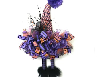 Witch Hat Wreath, Halloween Witch Wreath, Halloween Bat Decor, Halloween Door Hanger, Witch Decor, Witch Door Hanger, Halloween Witch Hat