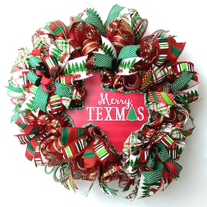 Merry Texmas Wreath, Texas Christmas Wreath, Texas Christmas Welcome Wreath, Texas Christmas Decor, Texas Wall Decor, Texas State Christmas