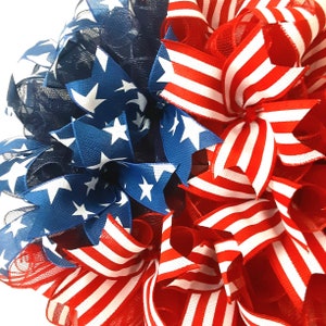 Patriotic Wreath, Flag Wreath, Stars and Stripes Wreath, Patriotic Ribbon Wreath, Americana Wreath, American Flag Wreath, Military Wreath image 5