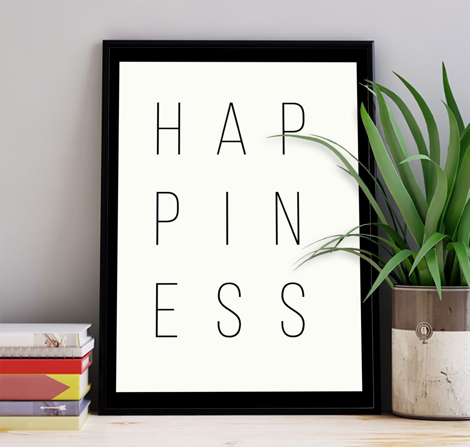 Happiness Printable Art Abstract wall art Colourful wall Etsy