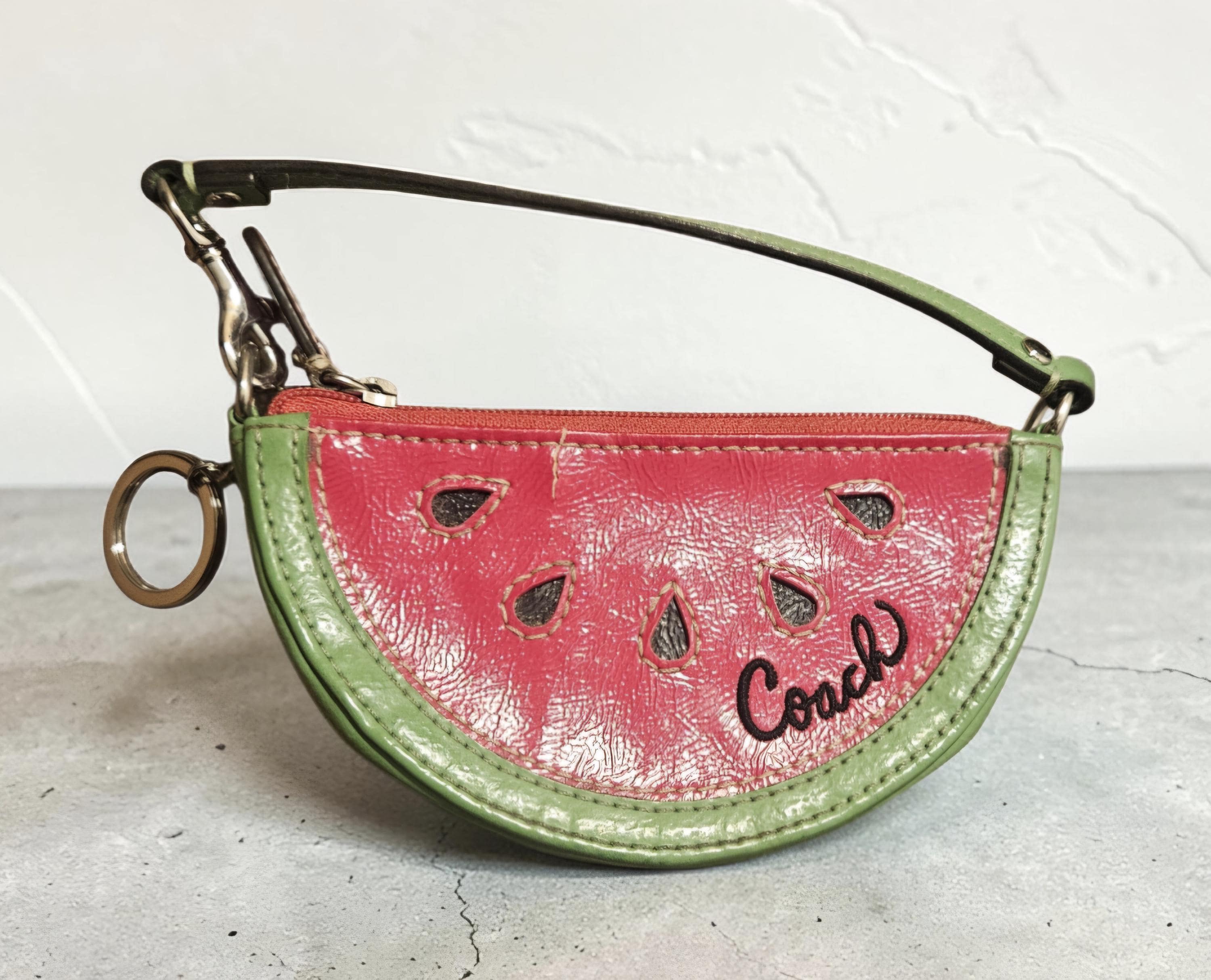 希少✨COACH Watermelon Signature Coin Purse Rare Y2K NWT COACH Watermelon Fruit Slice Coin Purse - from 2006