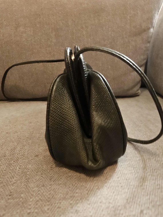 Albert Nipon Vintage Green Leather Shoulder Handb… - image 3