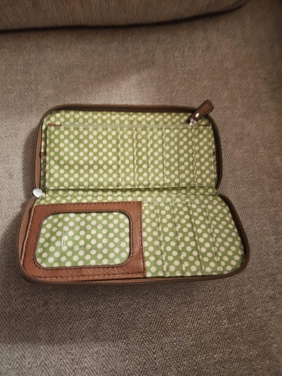 Vintage FOSSIL KEY-PER Green Wallet - image 4