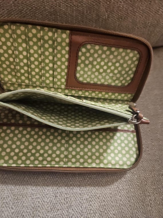 Vintage FOSSIL KEY-PER Green Wallet - image 6