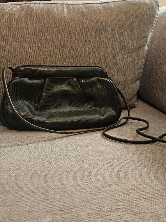 Albert Nipon Vintage Green Leather Shoulder Handb… - image 2