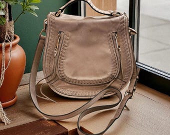 Rebecca Minkoff Gray Saddlebag.  Medium Size Boho Bag.  Gently Preowned