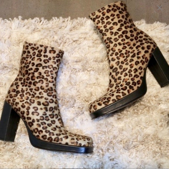 leopard print boots size 8