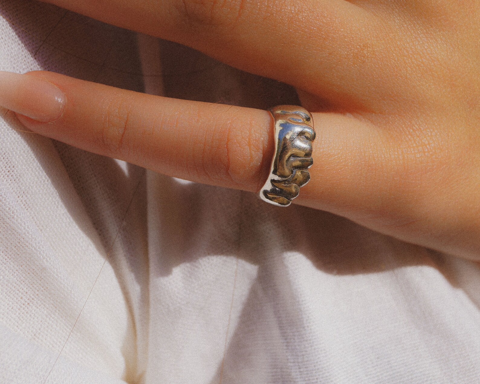 Drip Ring Handmade Lunera Solid 925 Sterling Silver Organic Etsy