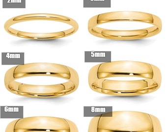 10k White Gold 2mm Light Comfort Fit Wedding Ring Band Size 4-14 Full /& Half Sizes