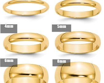 Plain Wedding Band Mens and Womens 18k Yellow Gold 2mm Wide
