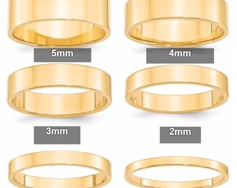 flat gold wedding rings