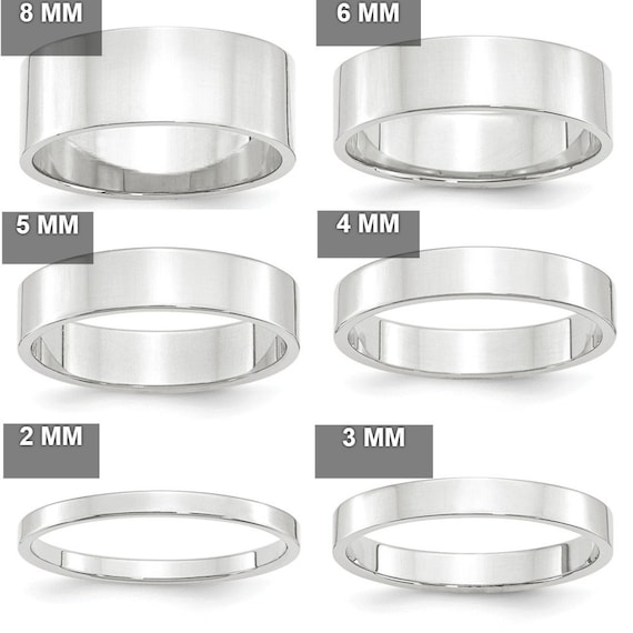 10k White Gold 2mm Flat Band