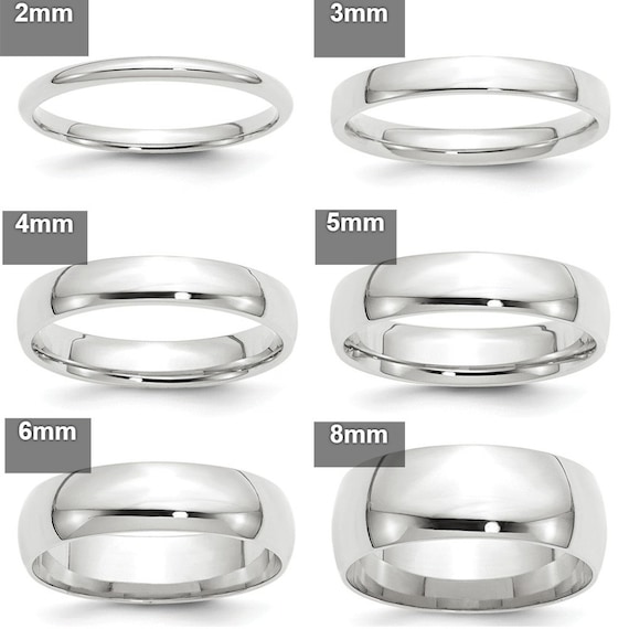 Real Comfort Fit 10k Solid White Gold 2mm 3mm 4mm 5mm 6mm 8mm Etsy
