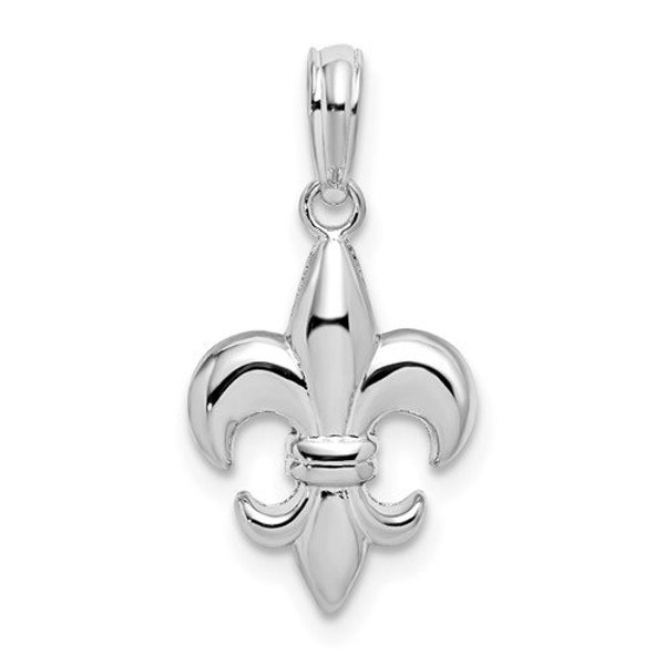 Small Sterling Silver .925 Fleur de lis Pendant Charm Ideal for Charm Bracelet or Necklace or earrings slide .5" long