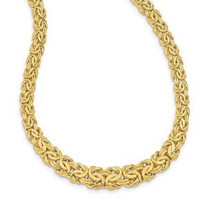 Round Byzantine Extender for Bracelet Chain Necklace Real 14K Yellow Gold