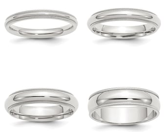 316L Stainless Steel Milgrain Edge Wedding Band Stacking Stacker Ring 4 mm 316L Stainless Steel Milgrain Edge Wedding Band Stacking Stacker Ring 4 mm
