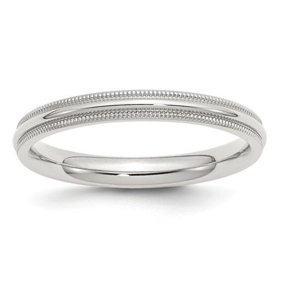 Sterling silver milgrain wedding band deals