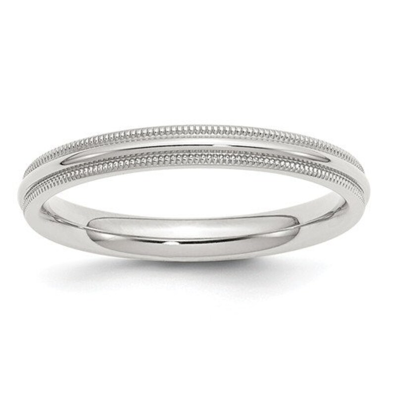 Wedding Bands Classic Bands Milgrain Bands Sterling Silver 5mm Milgrain Comfort Fit Band Size 10