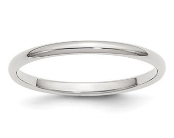 2mm Sterling Silver Wedding Band Promise Bague de fiançailles Thumb Toe Midi Simple Minimalist Ring Tailles 4-14 Fabriqué aux États-Unis Anneaux empilables