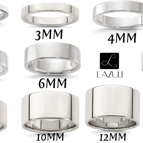 Sterling zilveren platte 2mm 3mm 4mm 5mm 6mm 8mm 10mm 12mm trouwring belofte verlovingsring duim teen Midi eenvoudige minimalistische ring