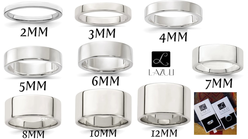 Sterling Silver Flat 2mm 3mm 4mm 5mm 6mm 8mm 10mm 12mm Wedding Band Promise Engagement Ring Thumb Toe Midi Simple Minimalist Ring image 1